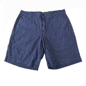 Ben Sherman Shorts Mens Navy Blue‎ 36W Regular Fit Stretch Textured Chino